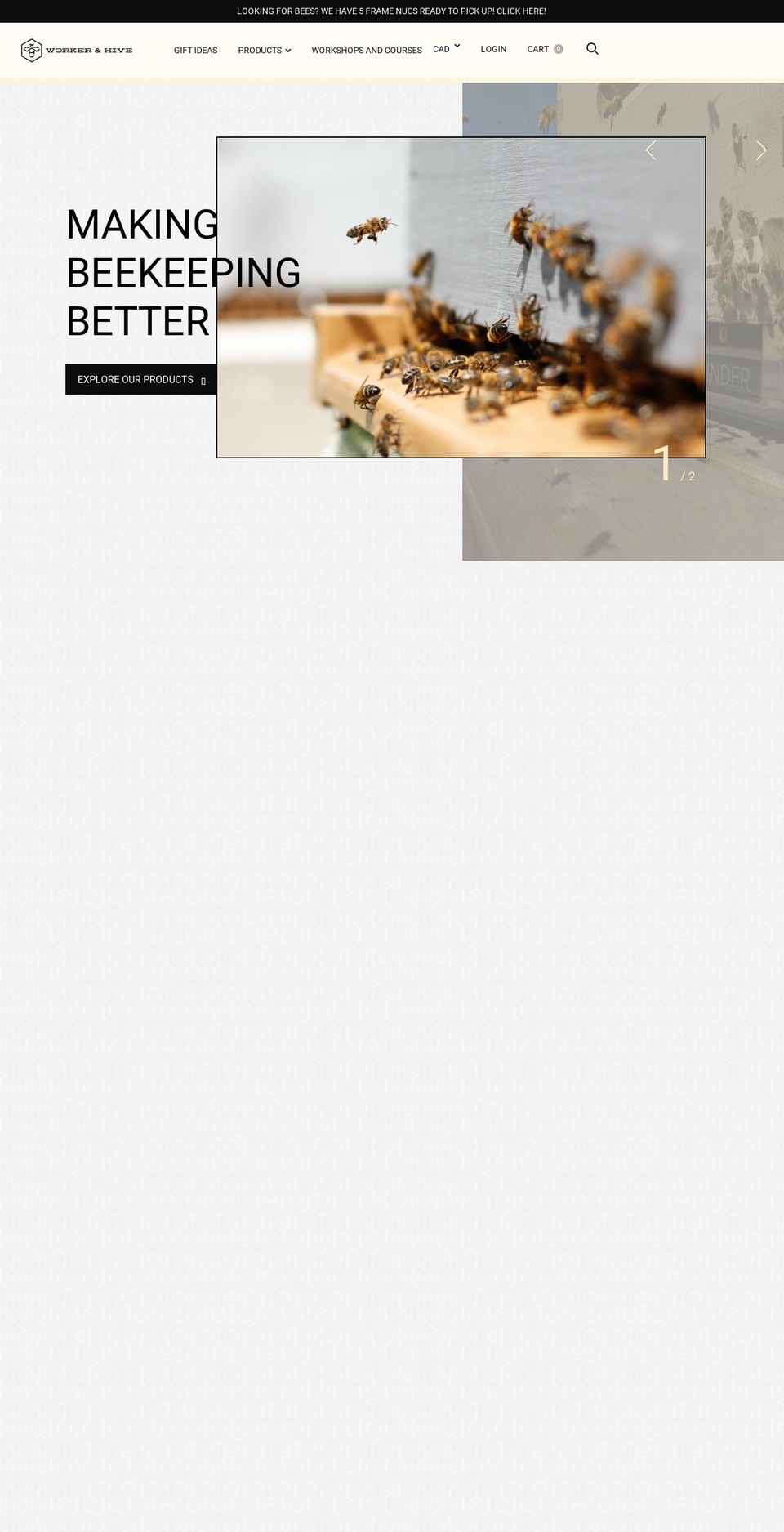 workerandhive.com shopify website screenshot