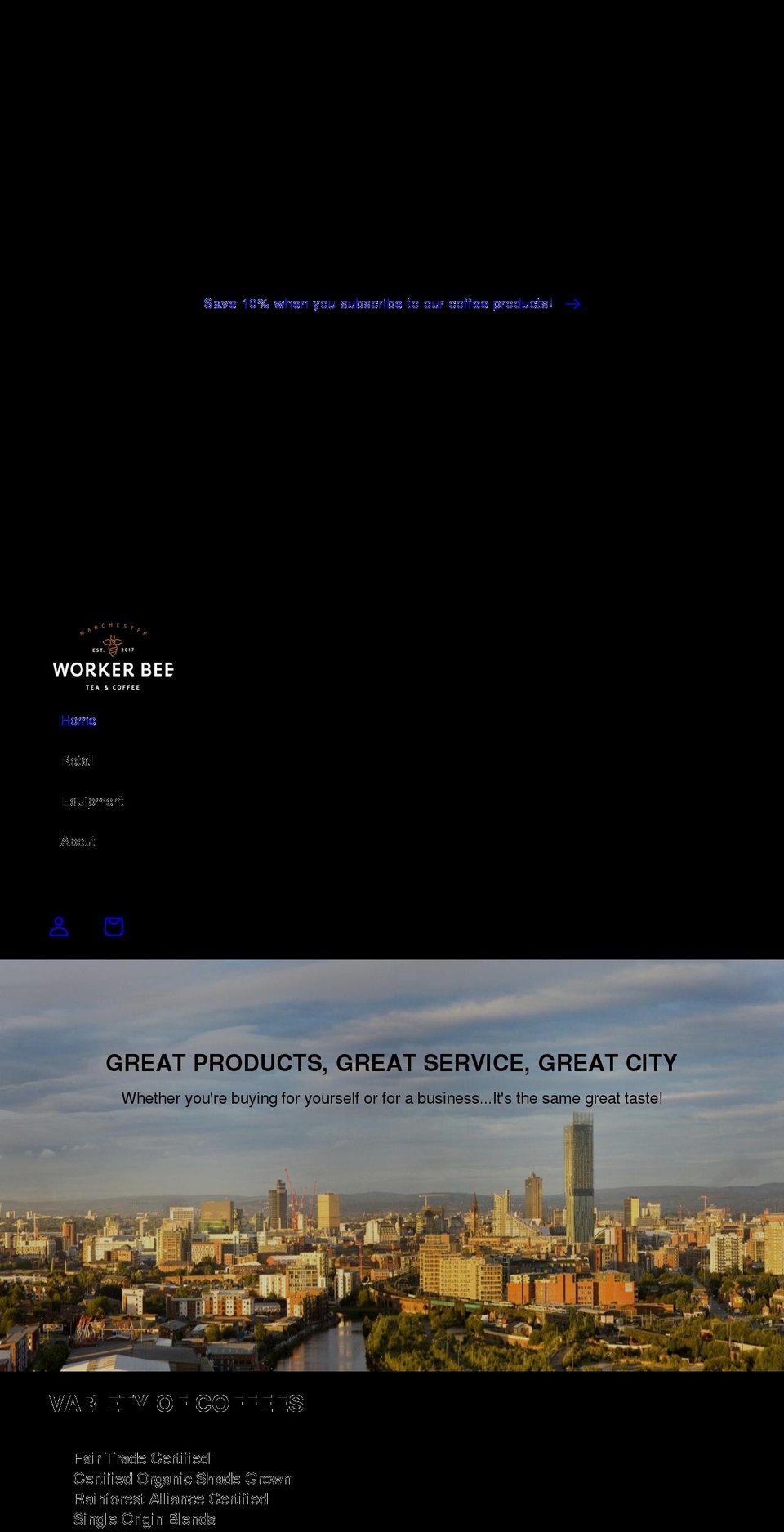 workerbeemcr.co.uk shopify website screenshot
