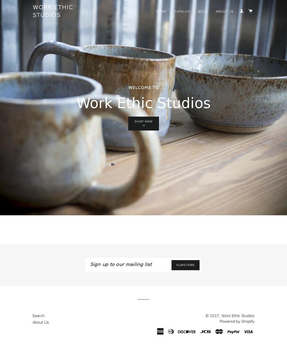 workethicstudios.com shopify website screenshot