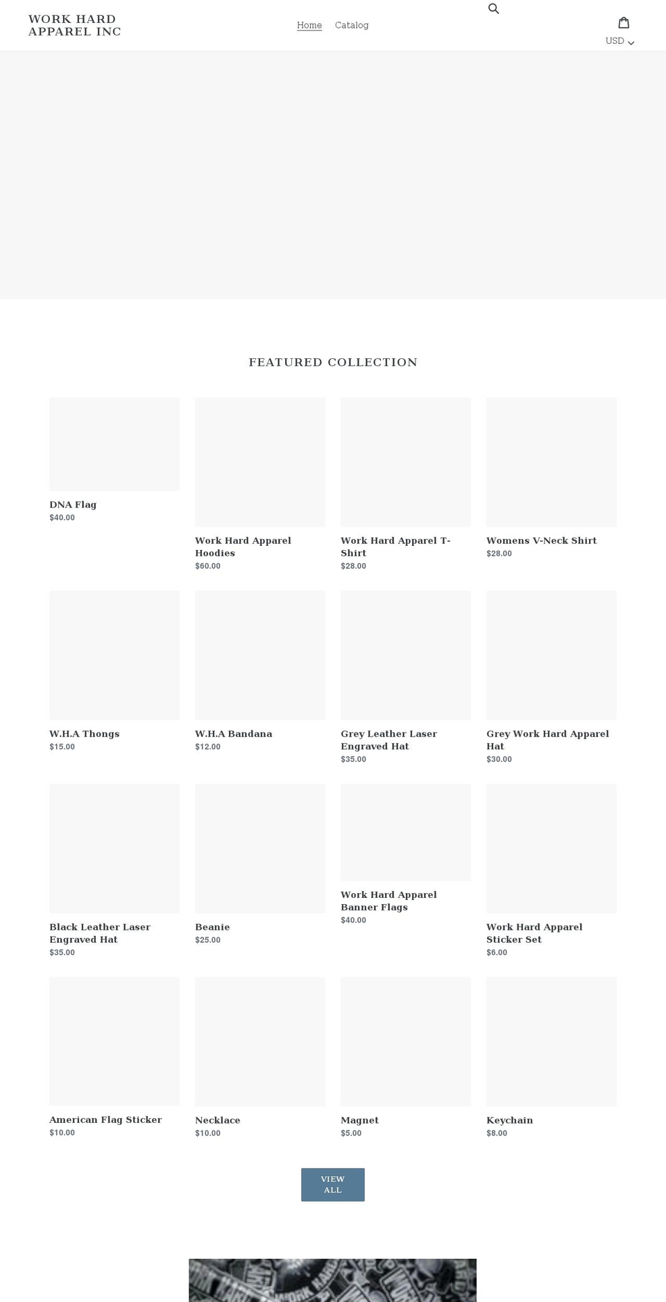 workhardapparelinc.com shopify website screenshot