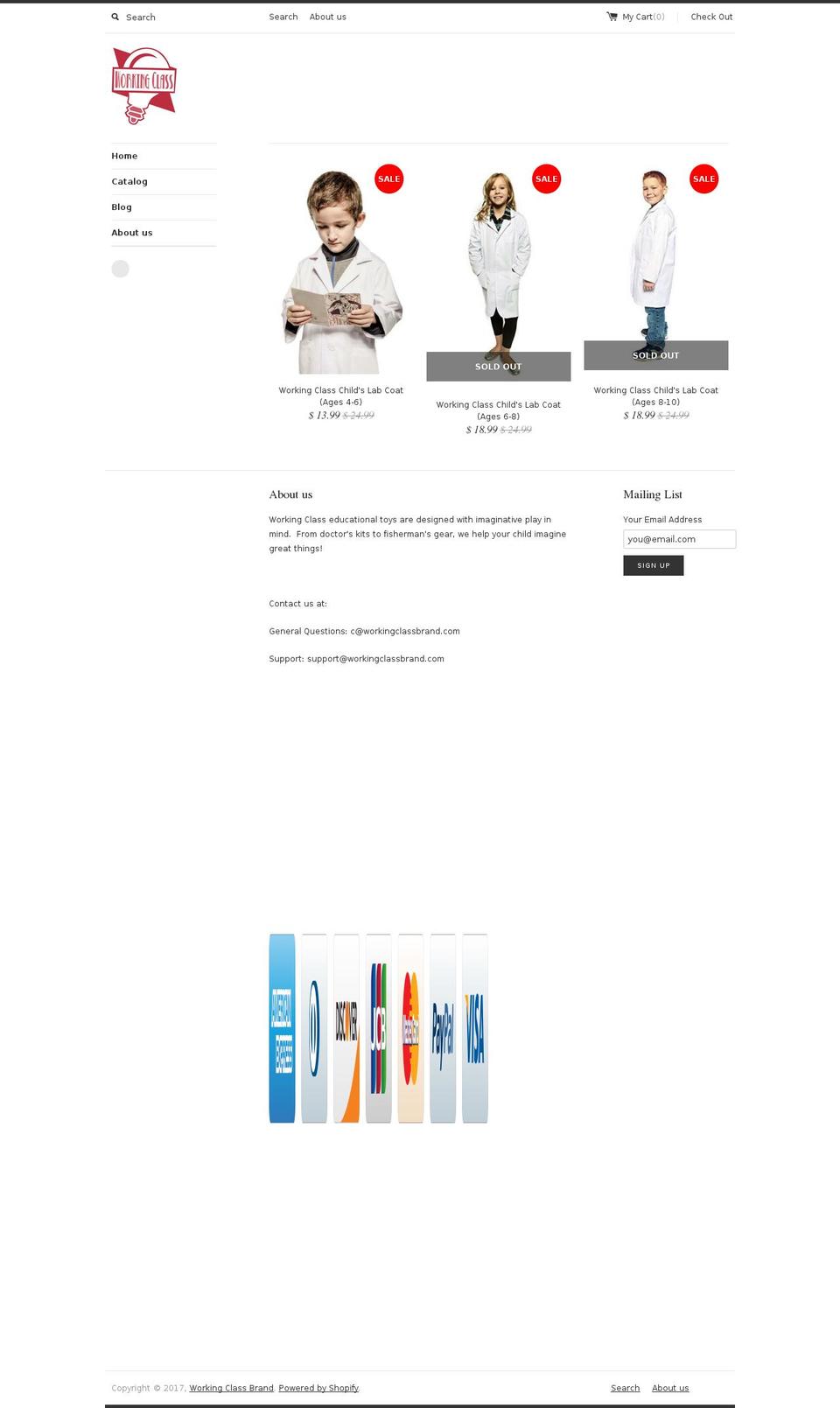 workingclassbrand.com shopify website screenshot