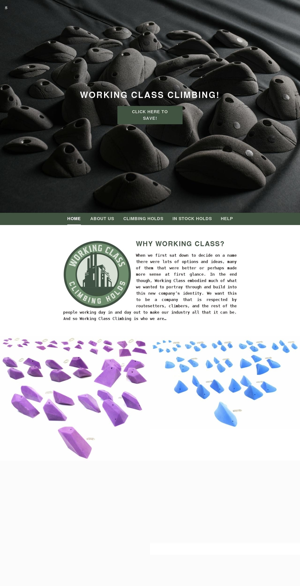 workingclassclimbing.com shopify website screenshot