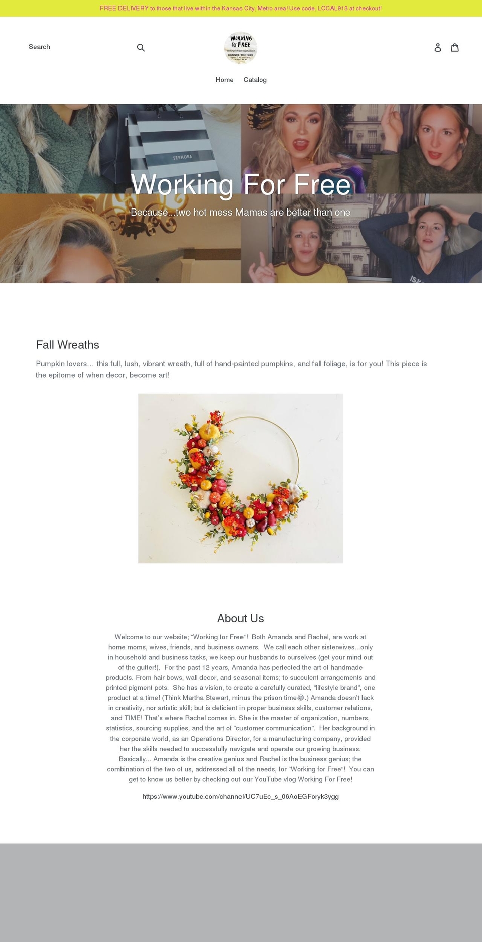 workingforfree.net shopify website screenshot