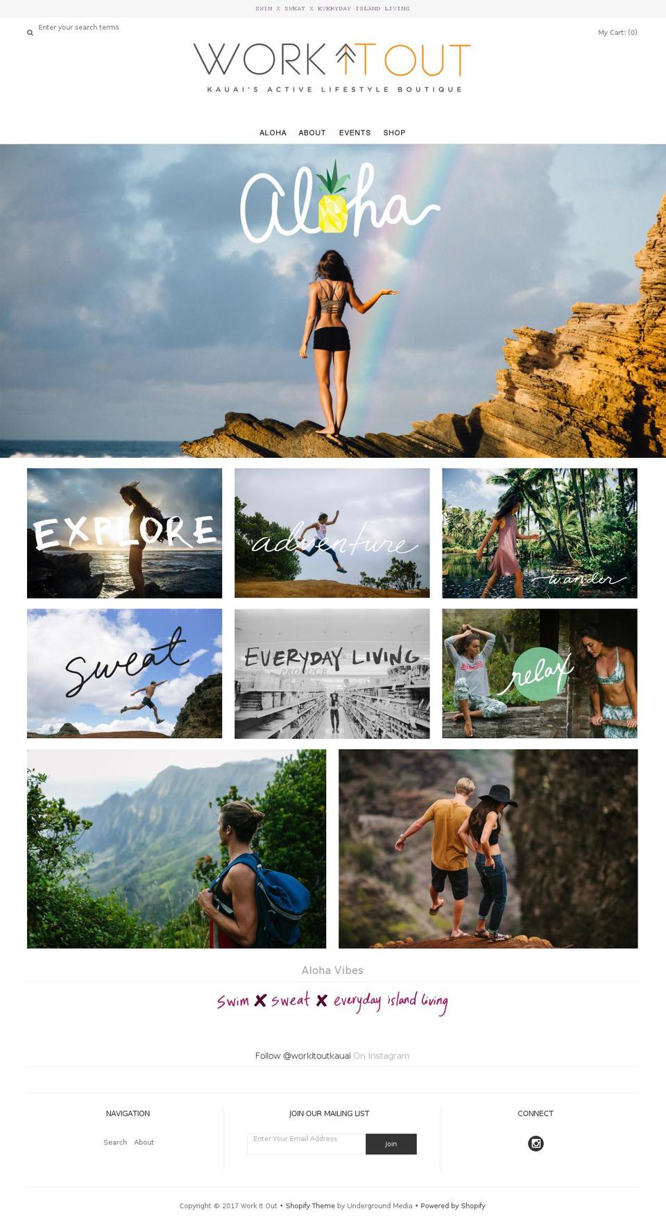 workitoutkauai.com shopify website screenshot