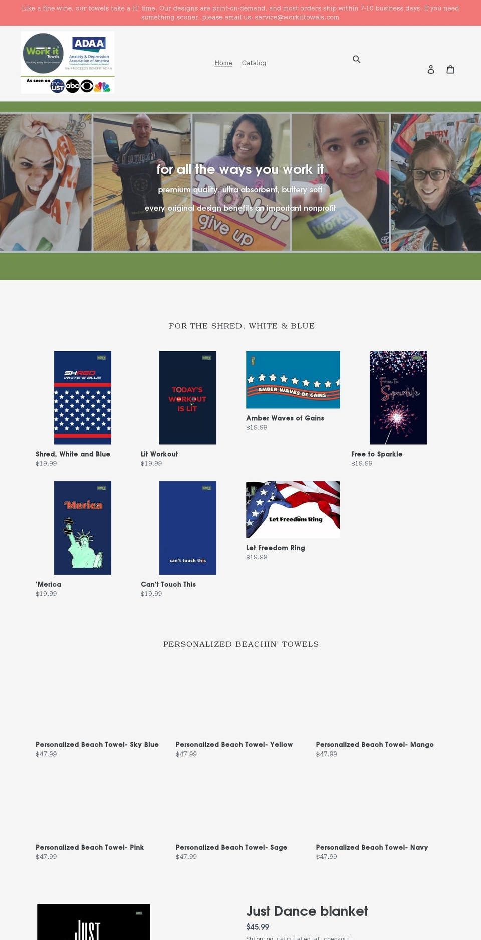 workittowels.com shopify website screenshot