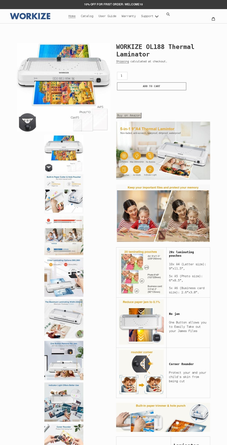 workizeshop.com shopify website screenshot