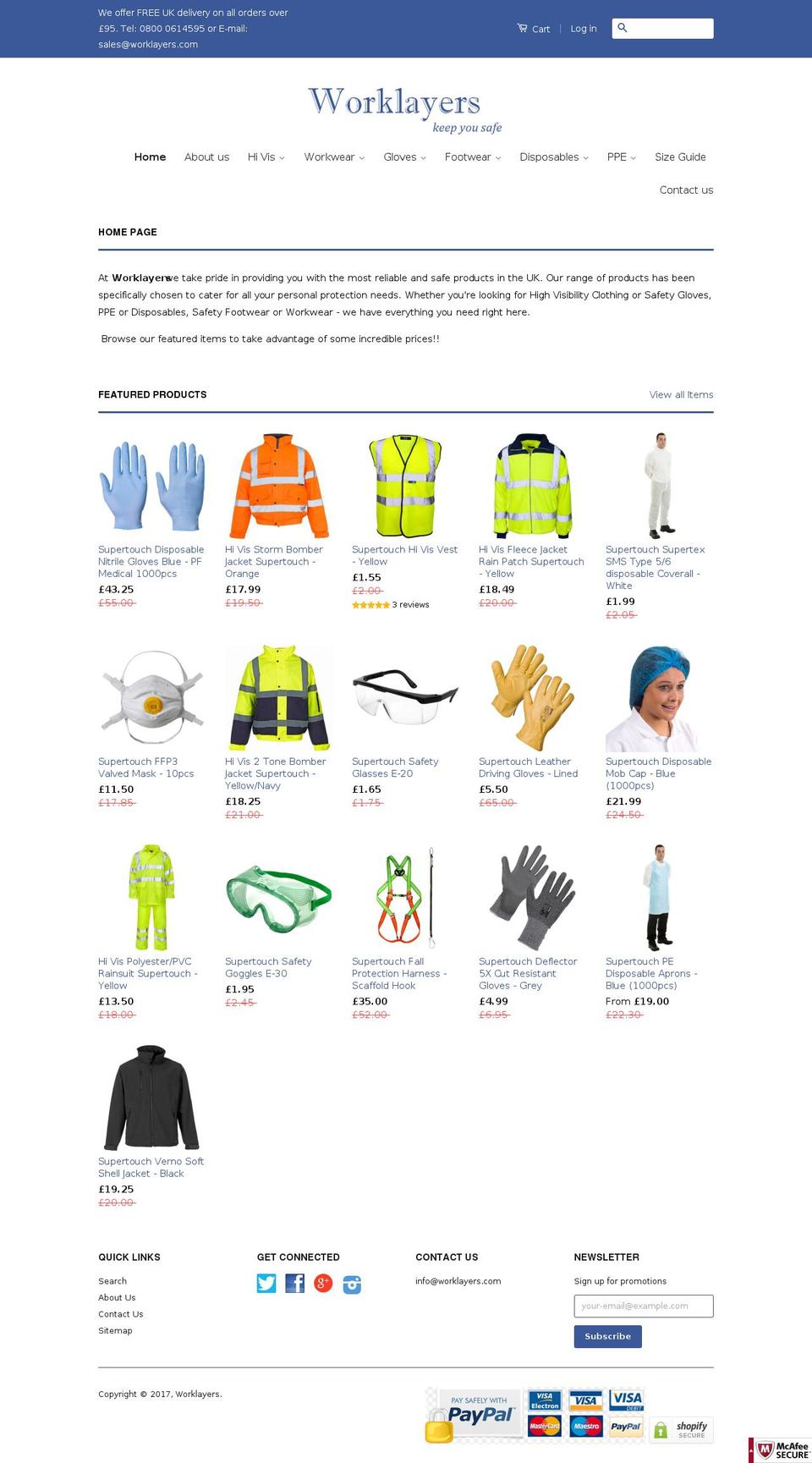 worklayers.com shopify website screenshot