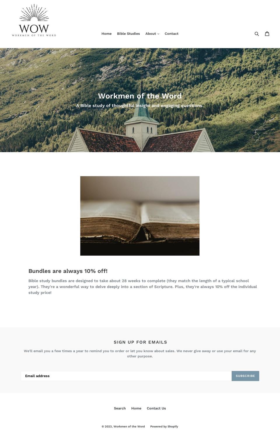 workmenoftheword.com shopify website screenshot