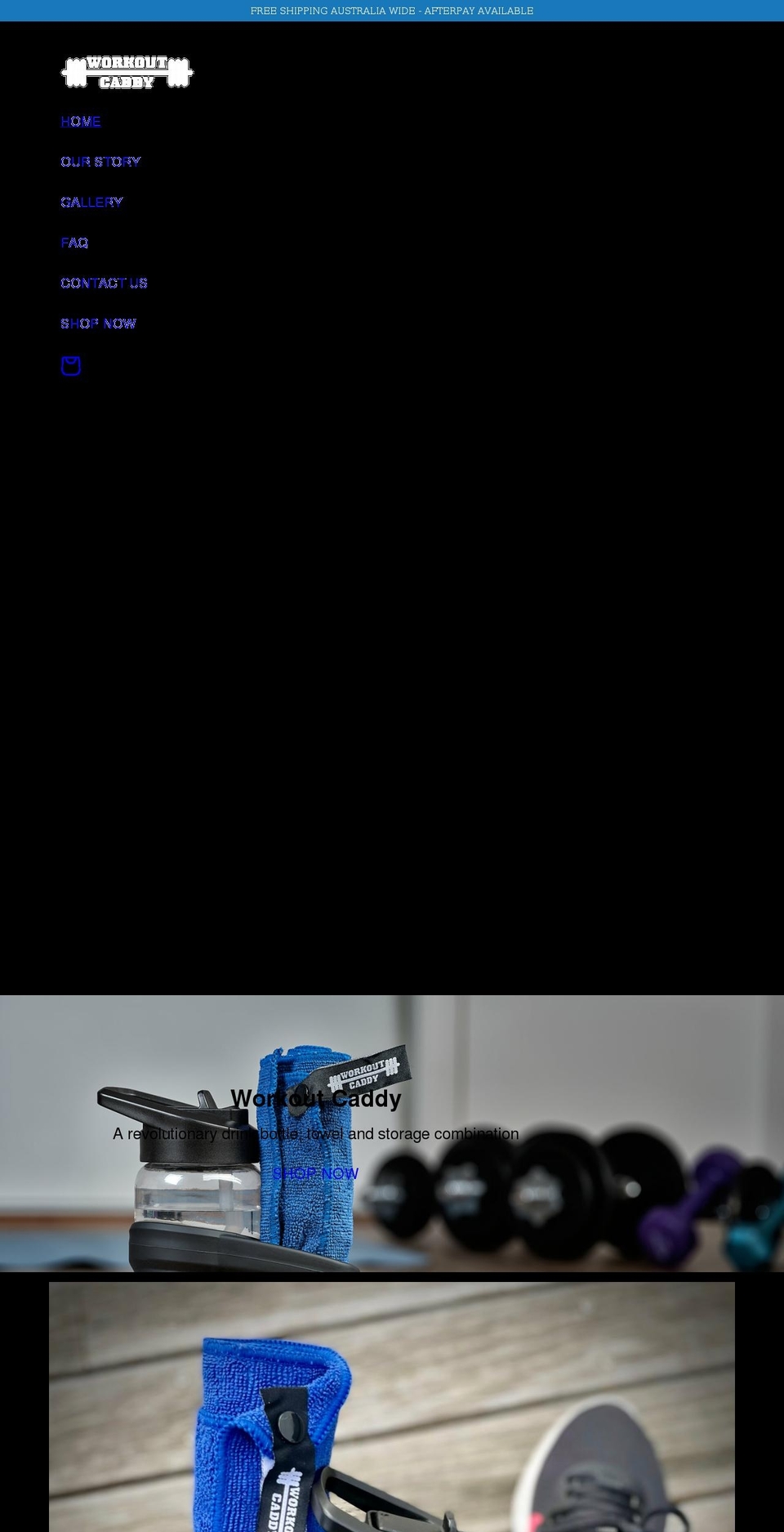 workout-caddy.com shopify website screenshot