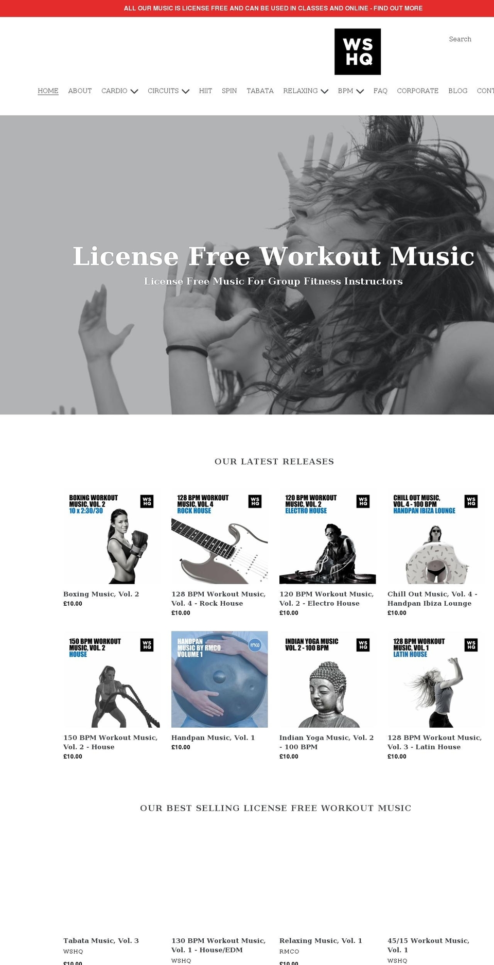 workoutmusic.co.uk shopify website screenshot