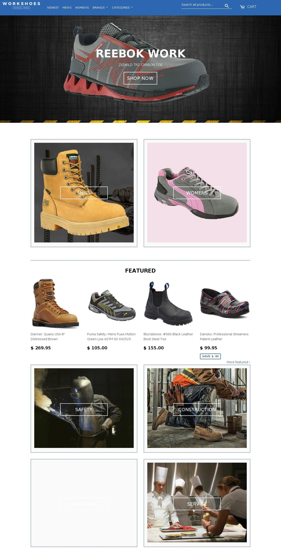 workshoes.com shopify website screenshot