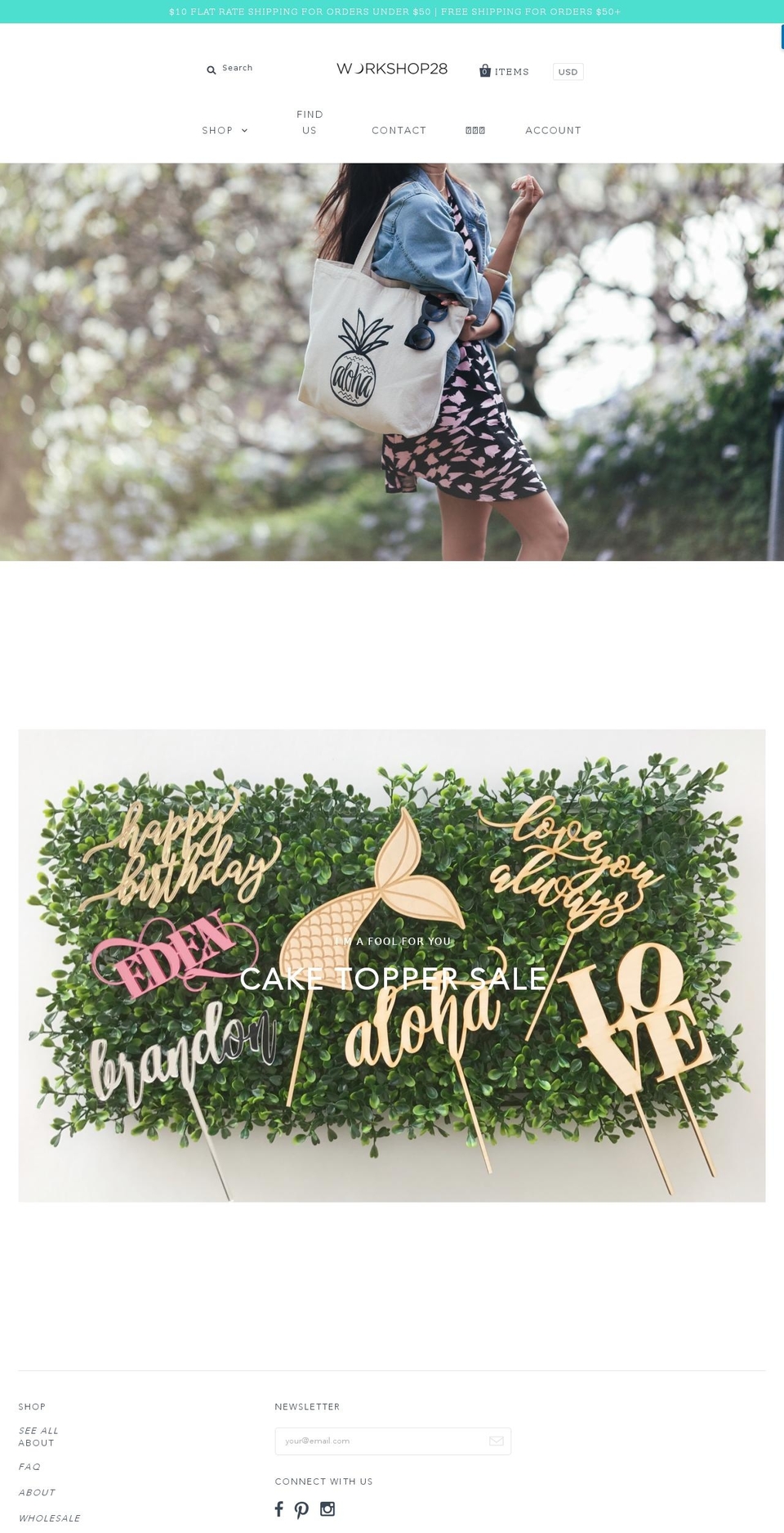 workshop28.com shopify website screenshot