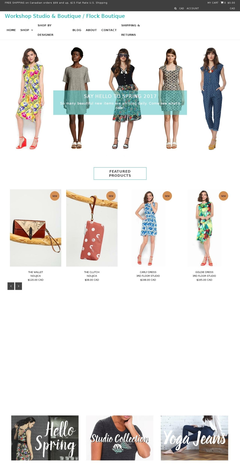 workshopboutique.ca shopify website screenshot