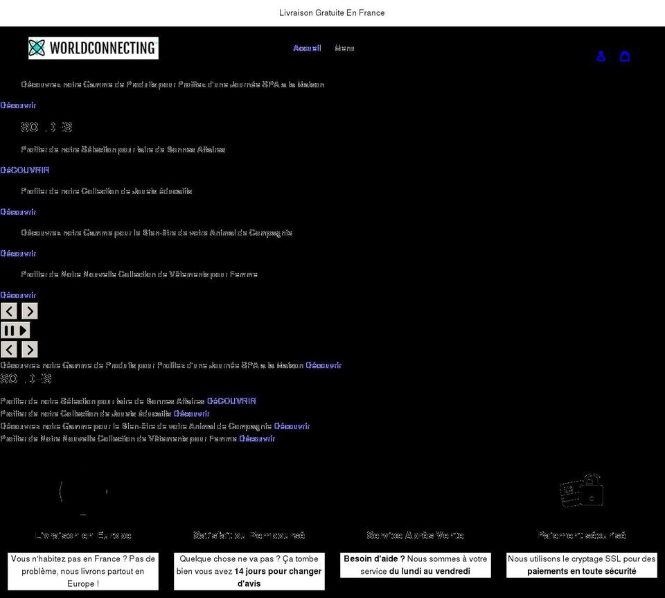 world-connecting.com shopify website screenshot