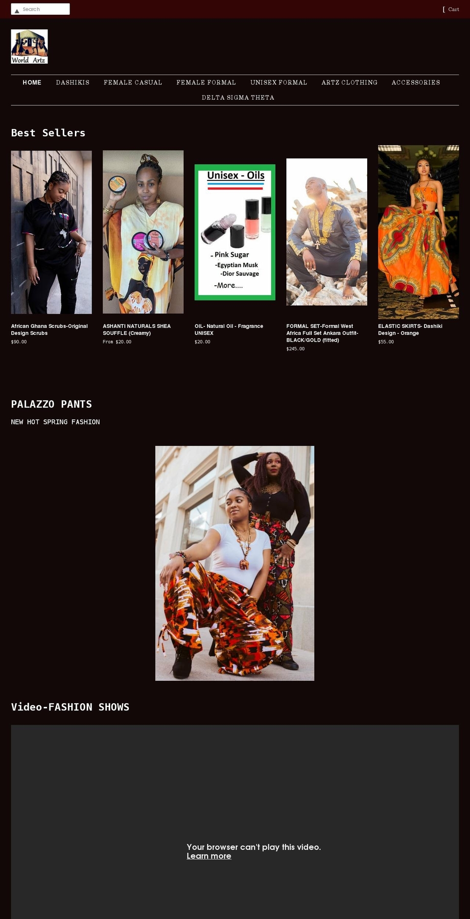 worldartz.com shopify website screenshot