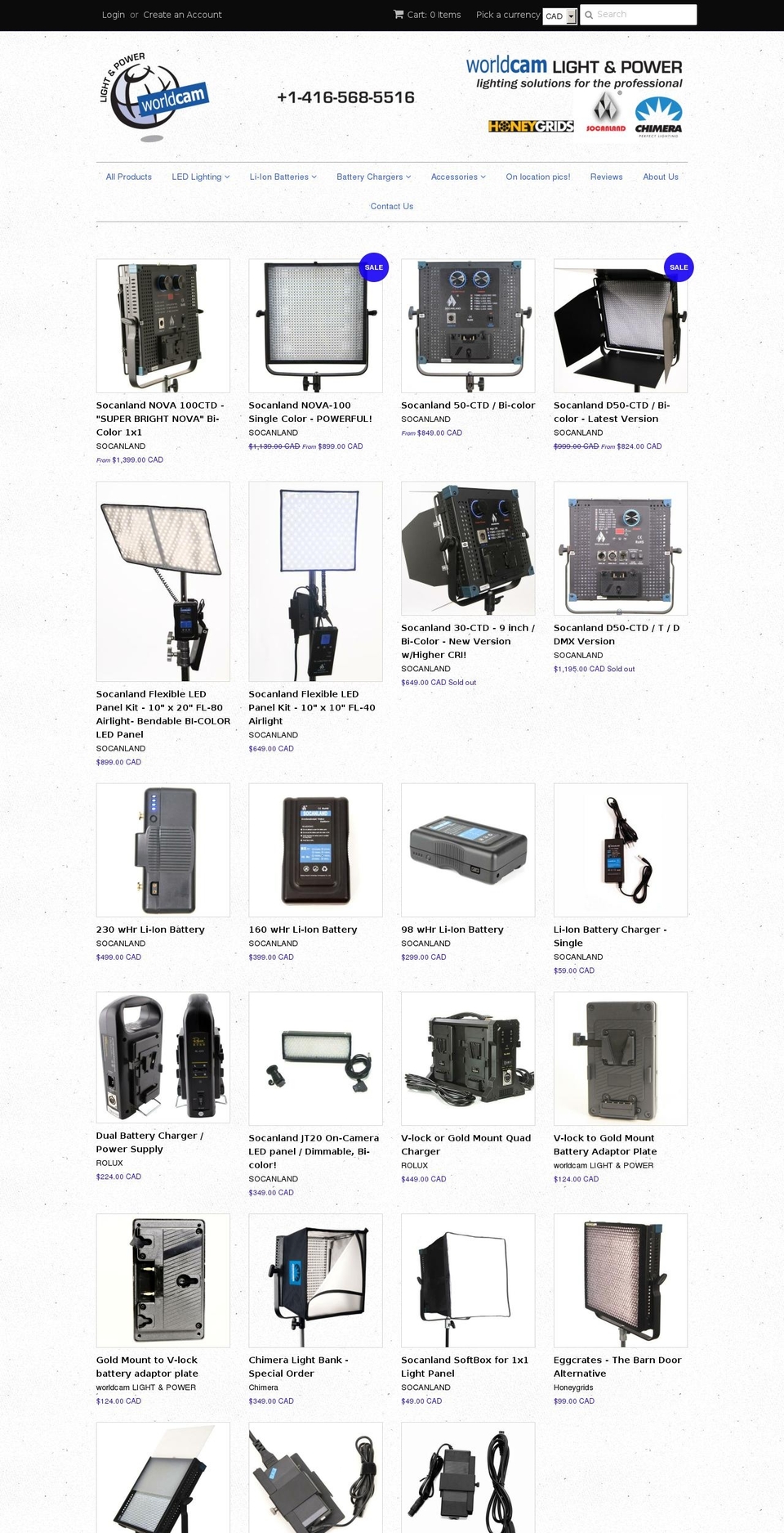 worldcamlightandpower.com shopify website screenshot