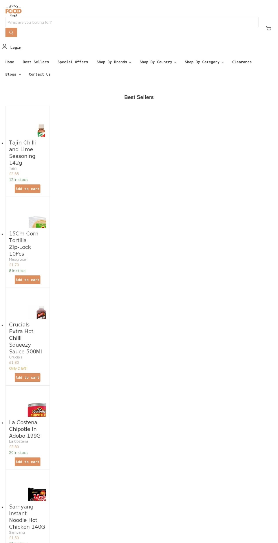 worldfoodshop.com shopify website screenshot