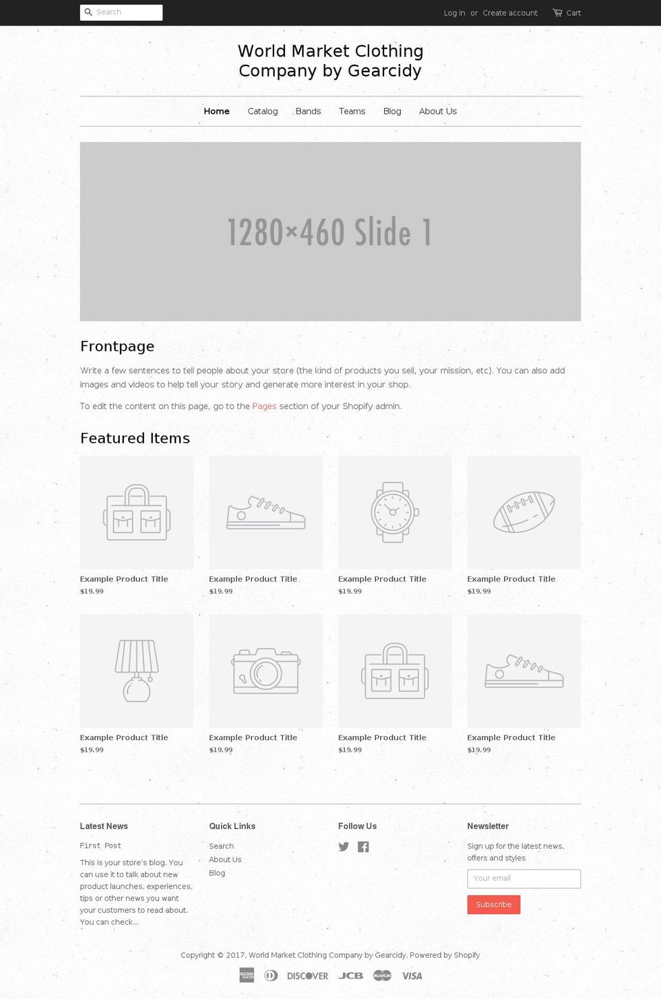 worldmarketclothingco.com shopify website screenshot