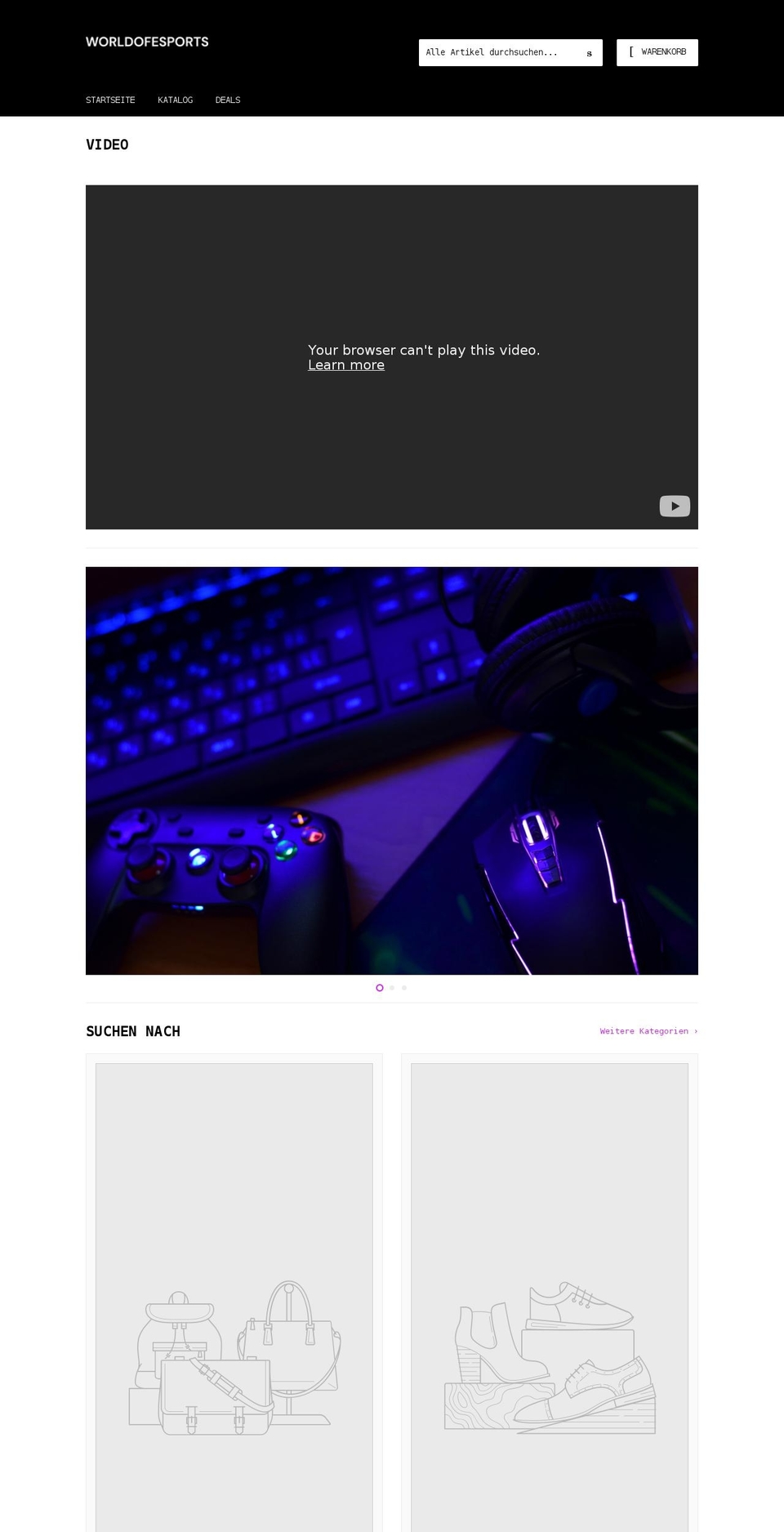 worldofesports.de shopify website screenshot