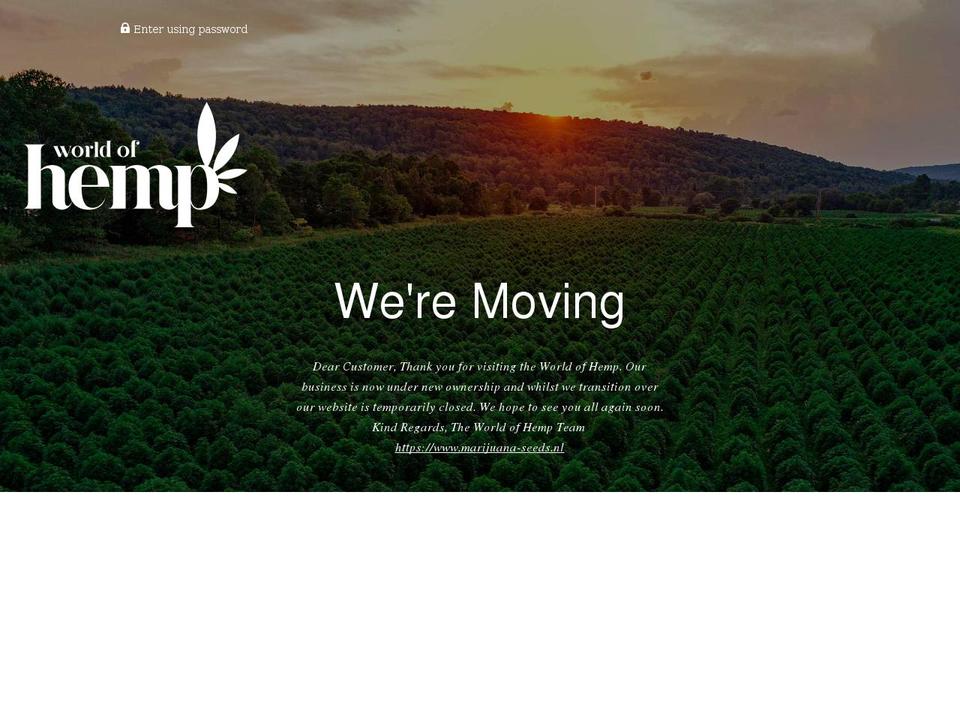 worldofhemp.co.uk shopify website screenshot