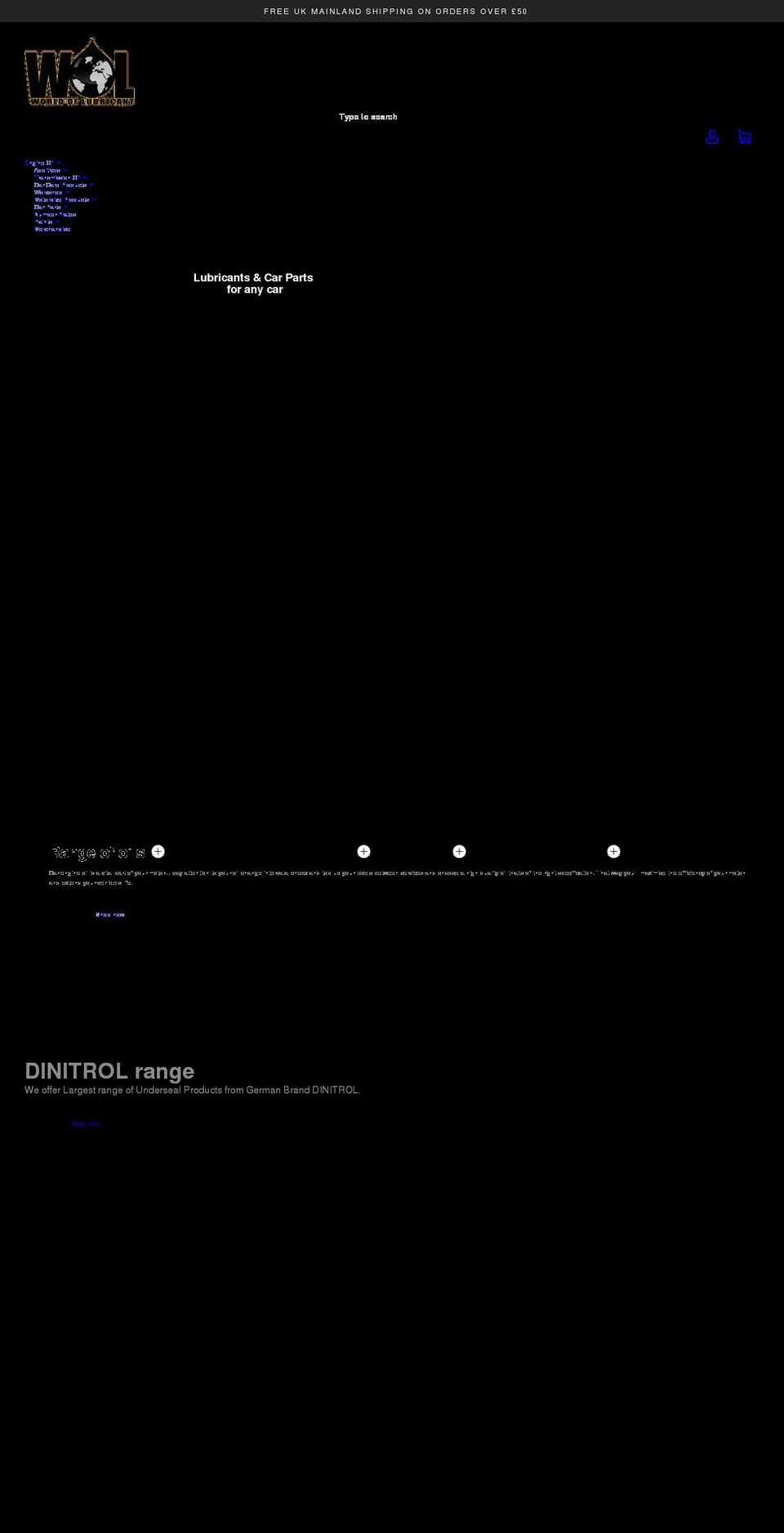 worldoflubricant.co.uk shopify website screenshot
