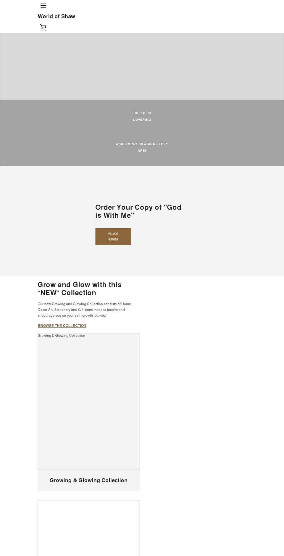 worldofshaw.com shopify website screenshot