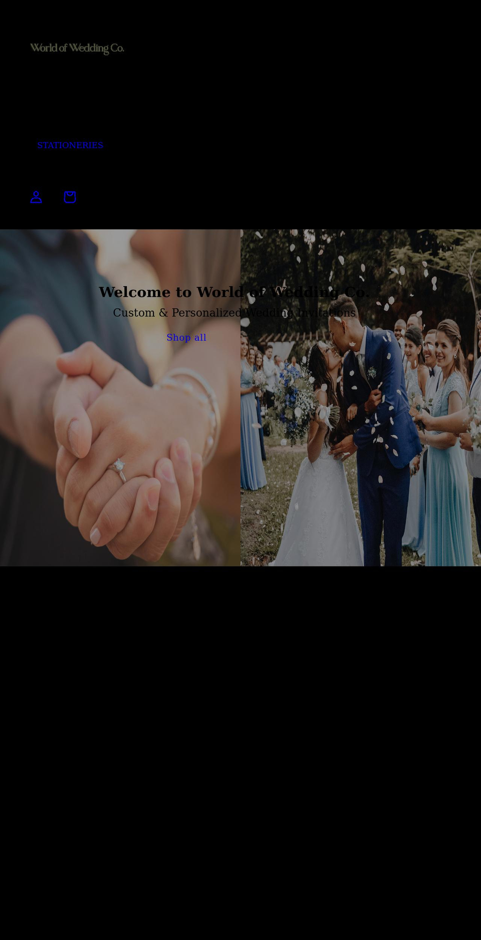 worldofwedding.co shopify website screenshot