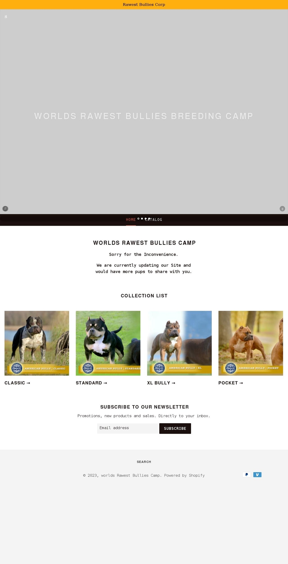 worlds-rawest-bullies-camp.myshopify.com shopify website screenshot