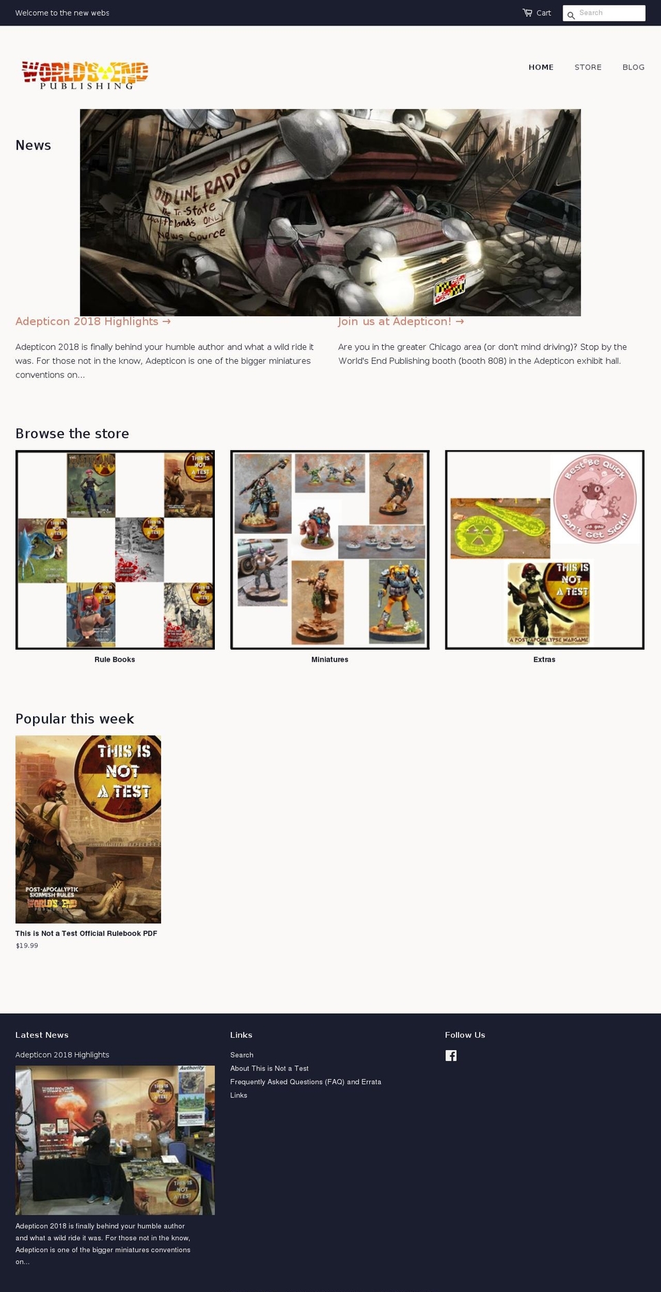 worldsendpublishing.com shopify website screenshot
