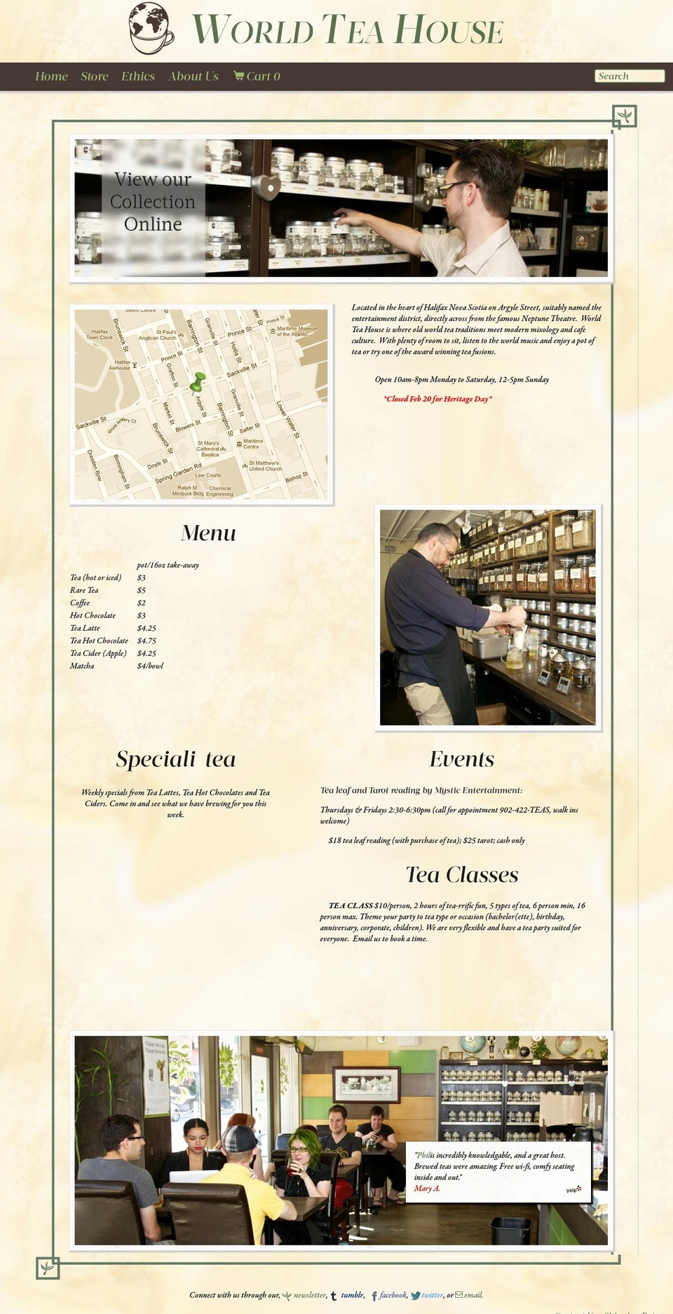 worldteahouse.ca shopify website screenshot