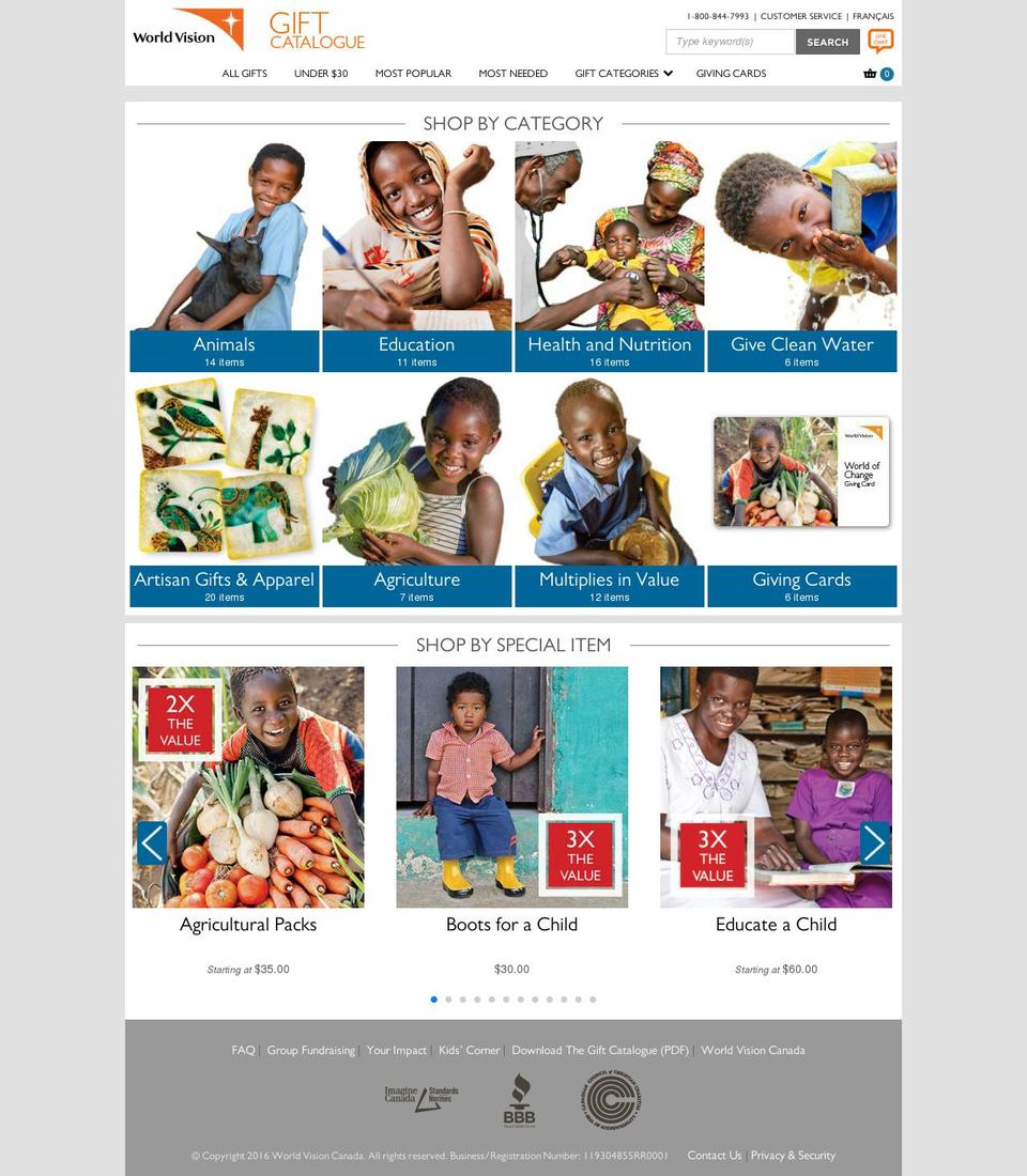 World-Vision-Canada-Latest Shopify theme site example worldvisiongifts.ca