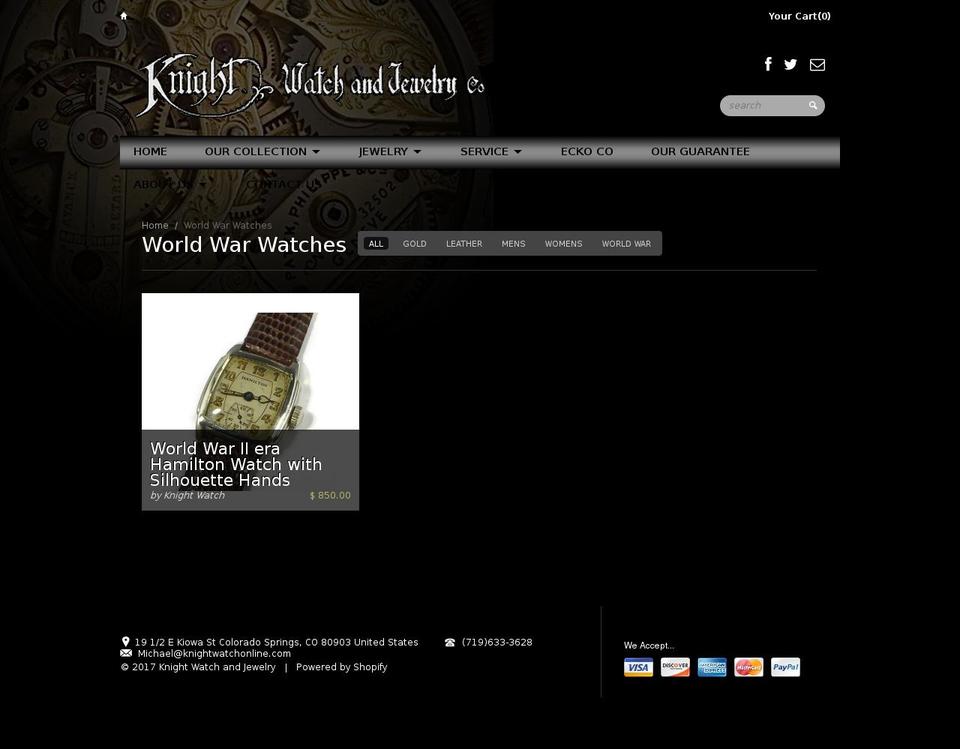 Reign Shopify theme site example worldwar2watches.com