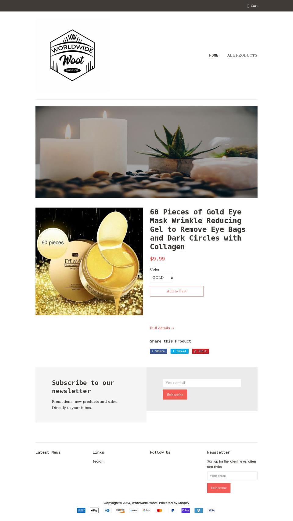 worldwide-woot.com shopify website screenshot