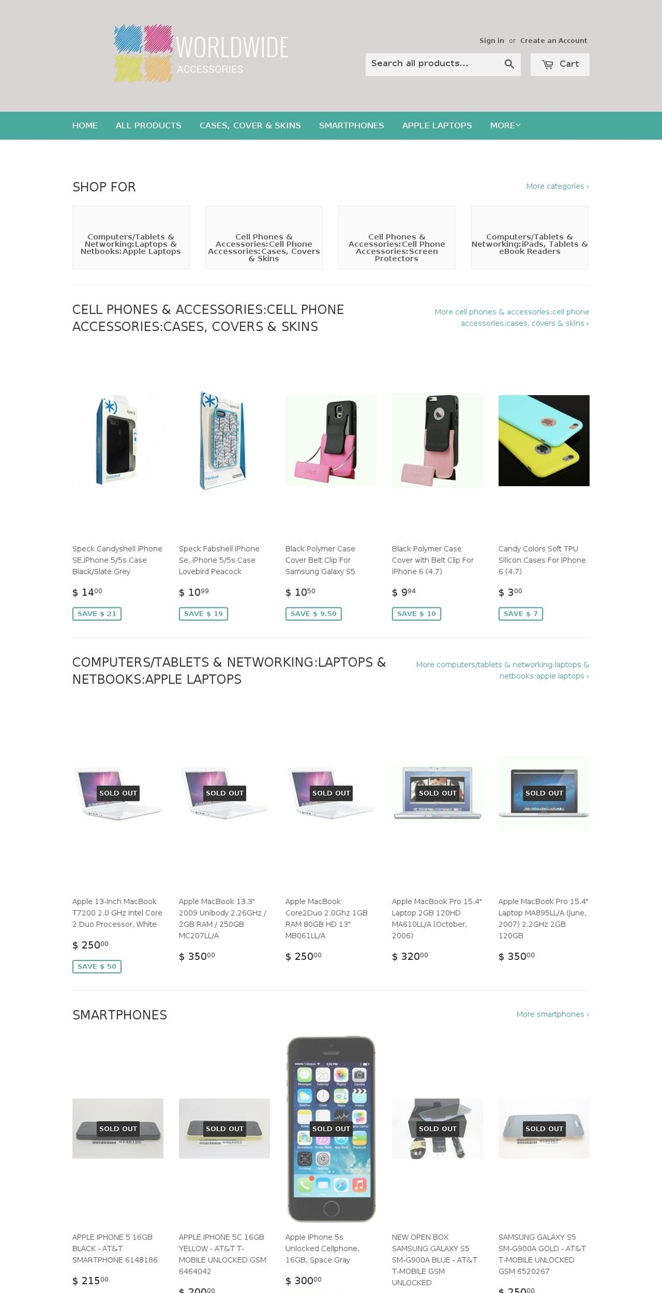 worldwideaccessorie.com shopify website screenshot