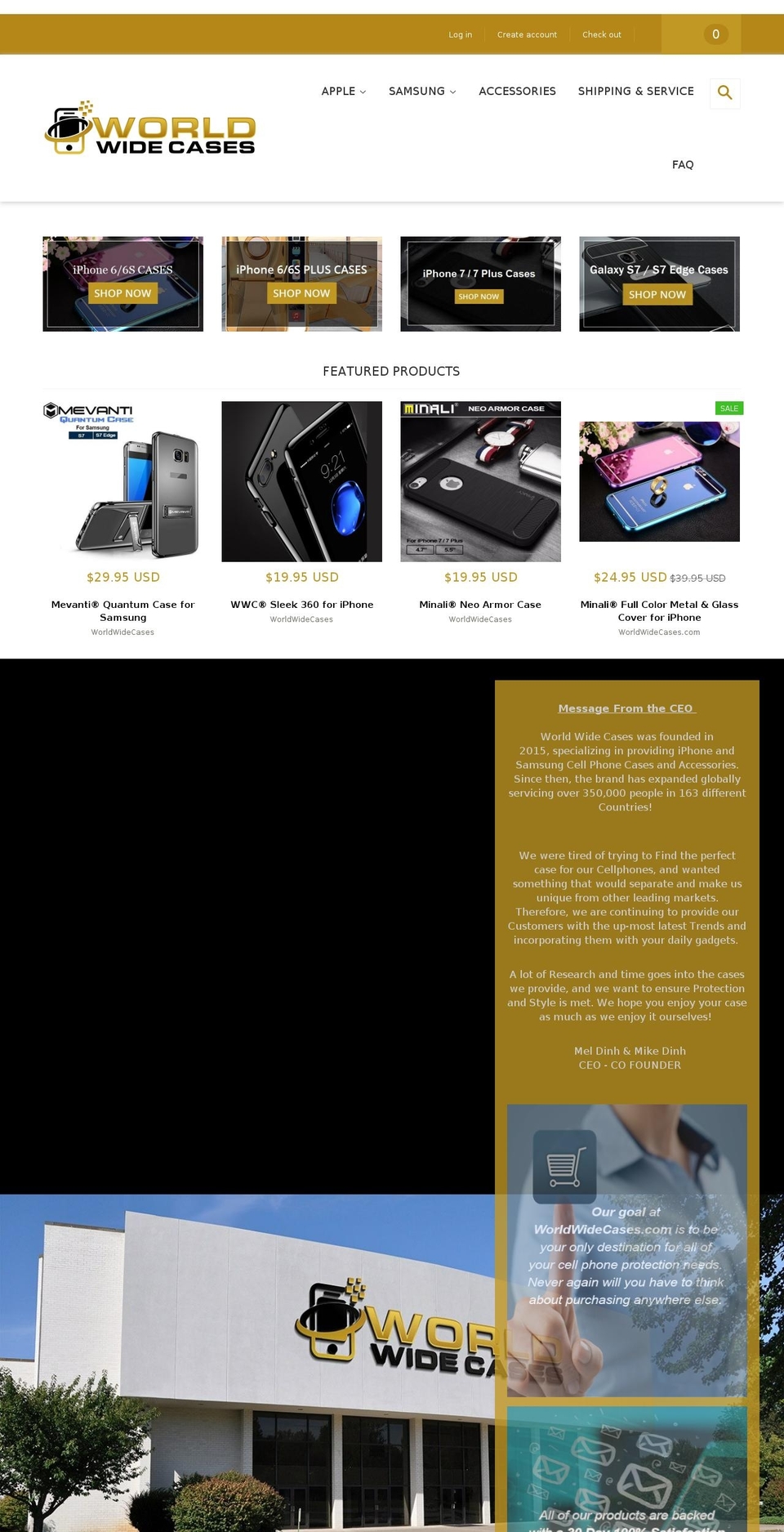 worldwidecases.com shopify website screenshot