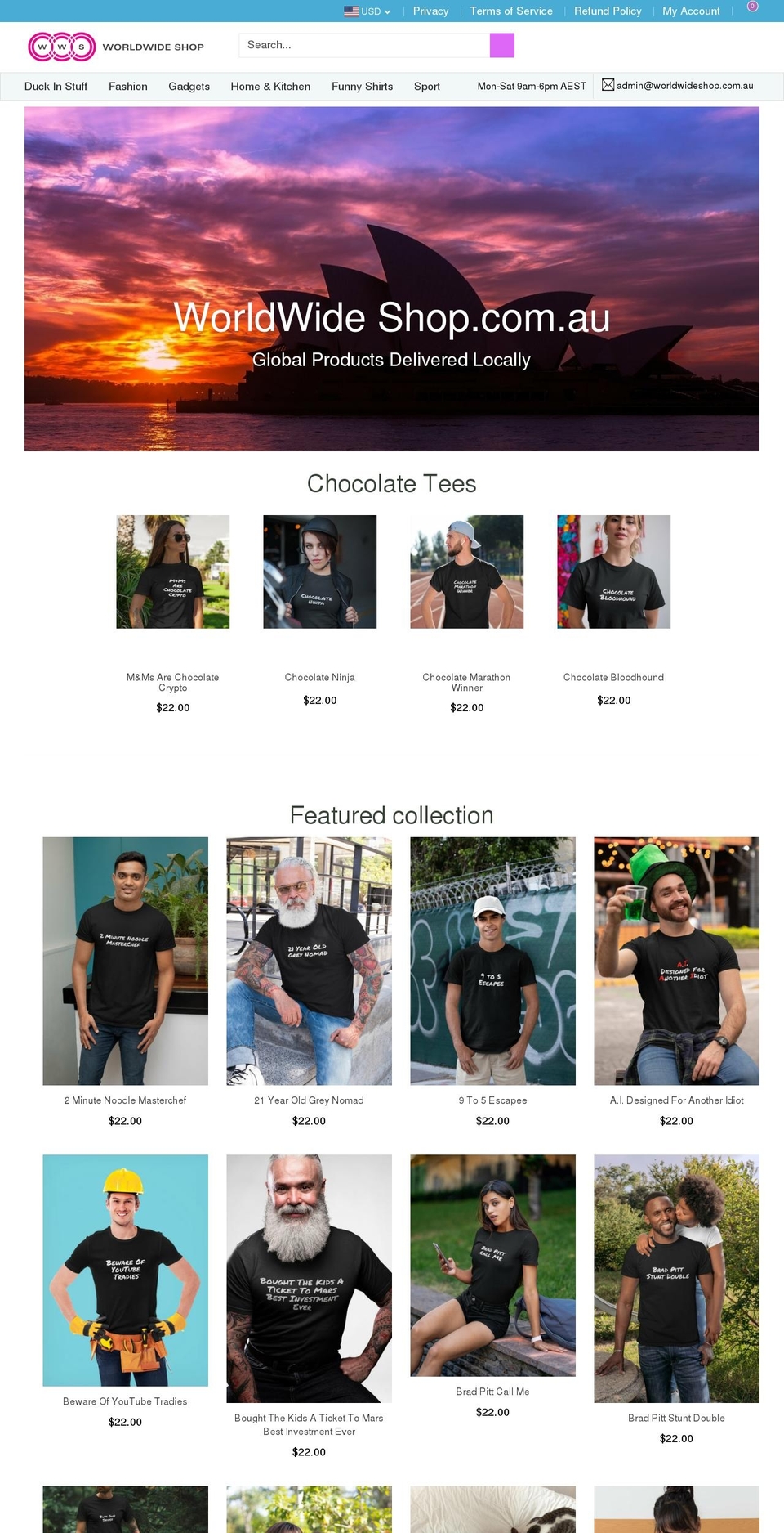 worldwideshop.com.au shopify website screenshot