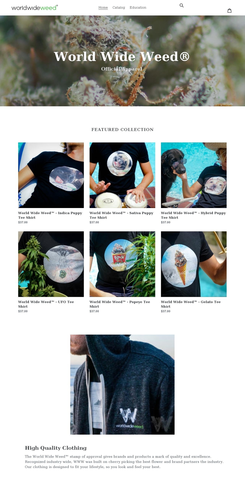 worldwideweed.net shopify website screenshot