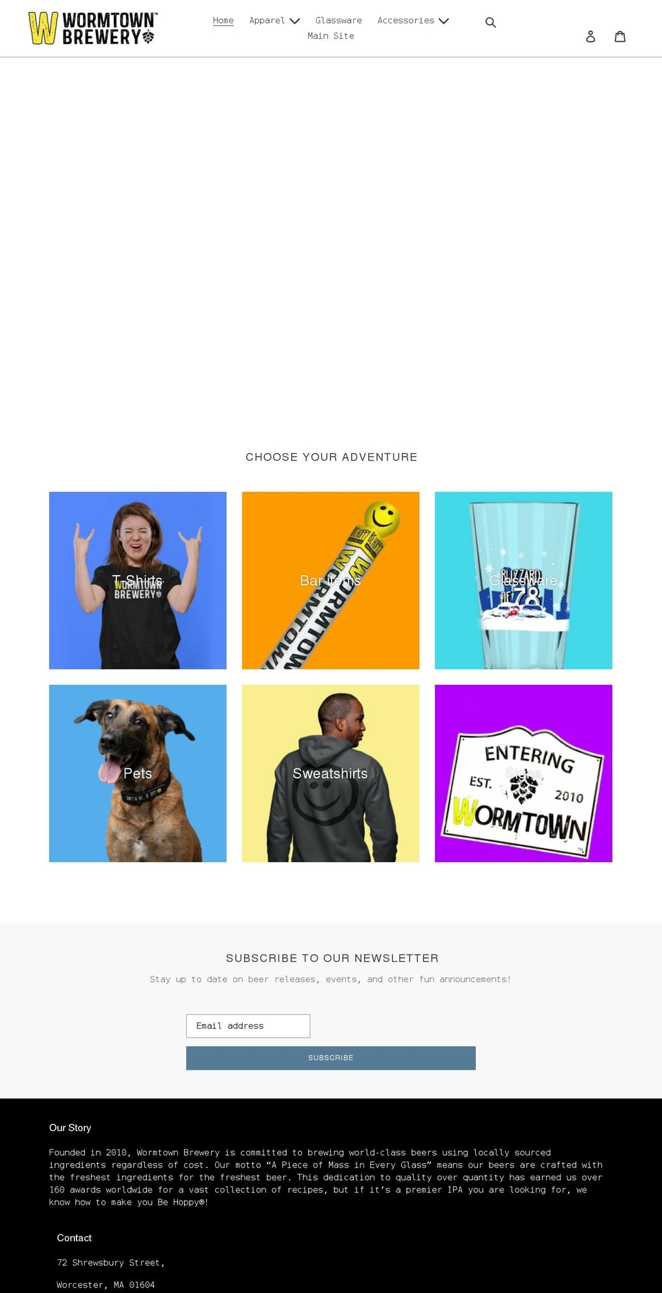 wormtownbrewery.myshopify.com shopify website screenshot