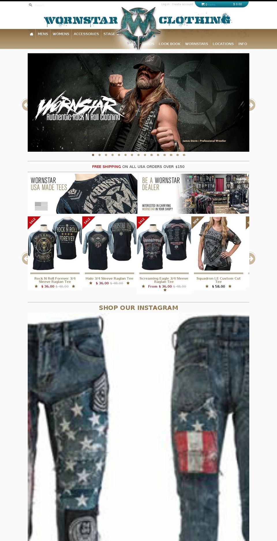 wornstarTemplate Shopify theme site example wornstar.net