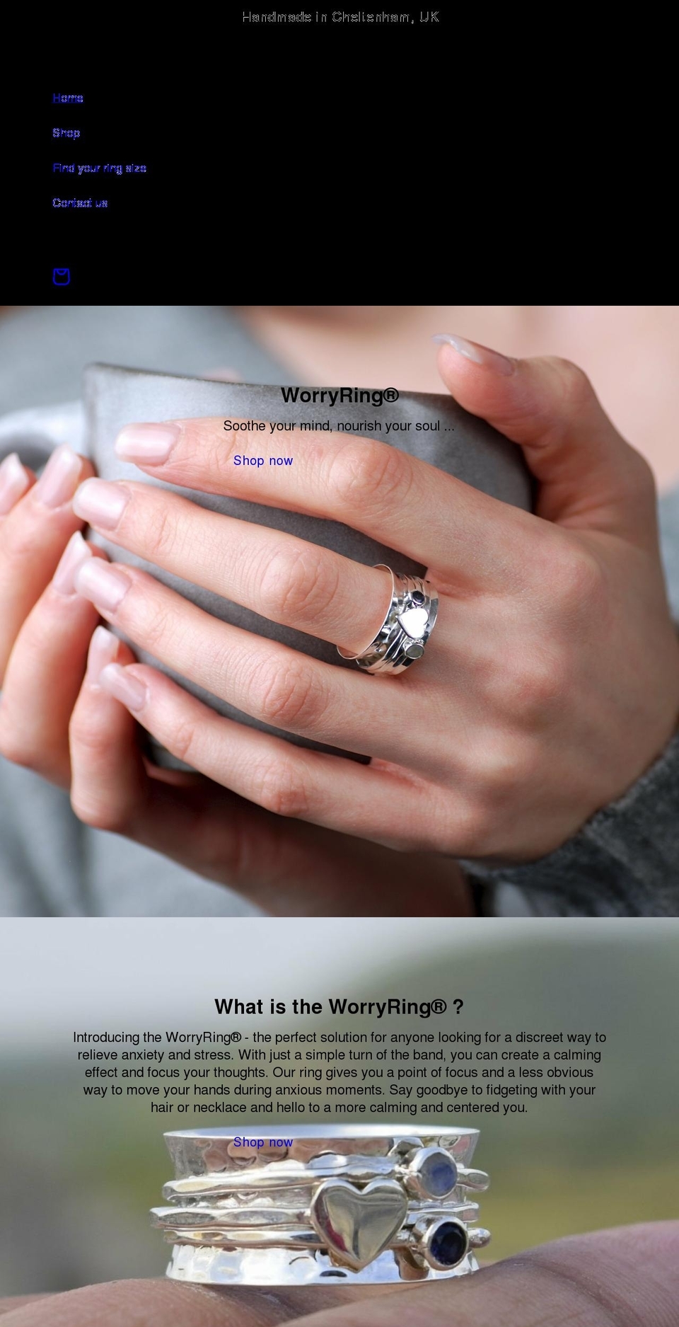 worryring.co.uk shopify website screenshot