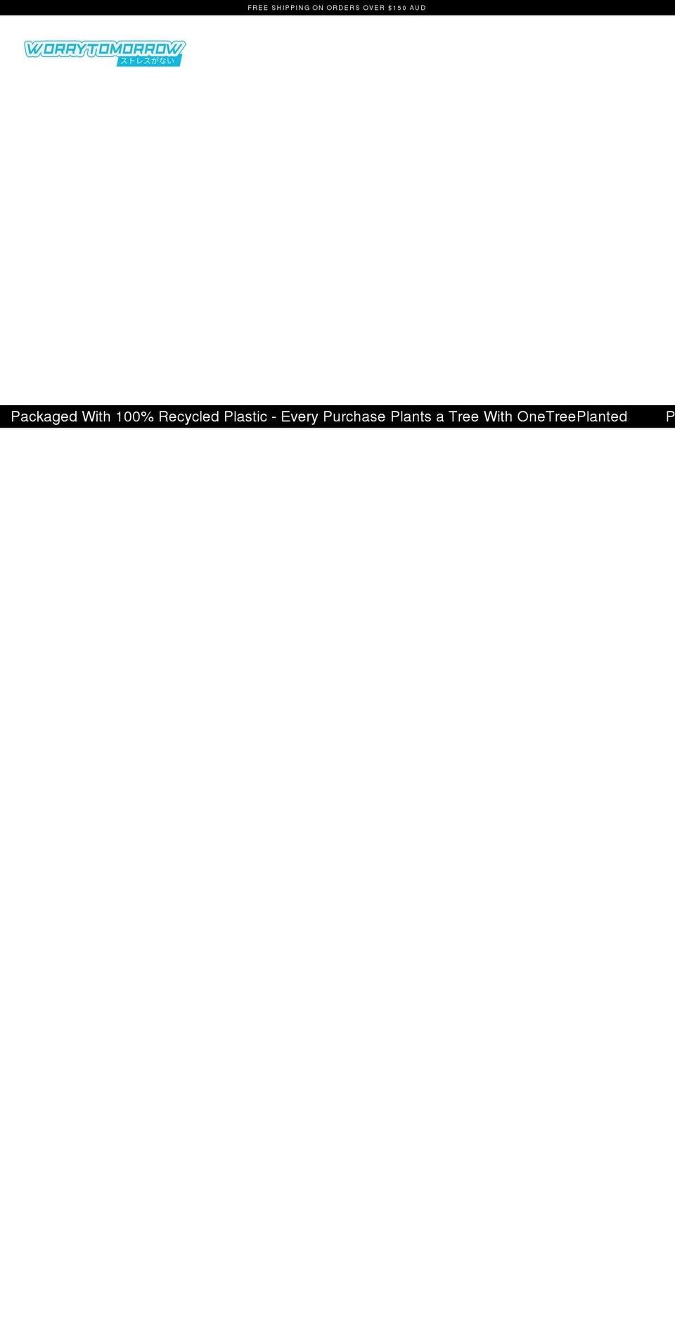 worrytomorrow.com shopify website screenshot