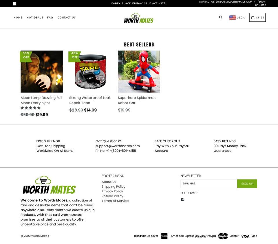 worthmates.com shopify website screenshot