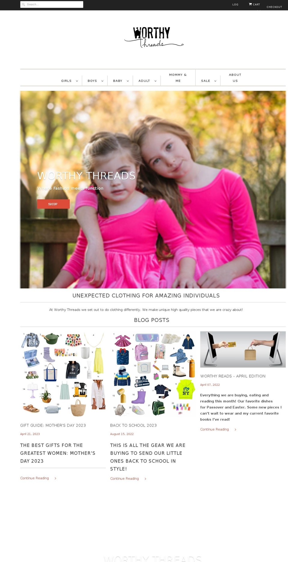 DRP Edits Shopify theme site example worthy-threads.com