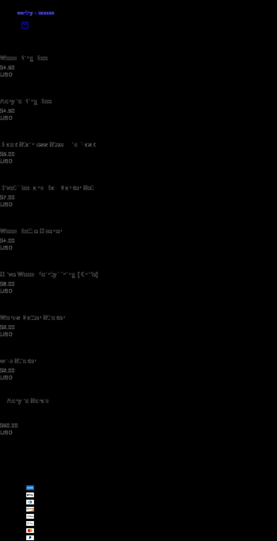 worthyandbadass.com shopify website screenshot
