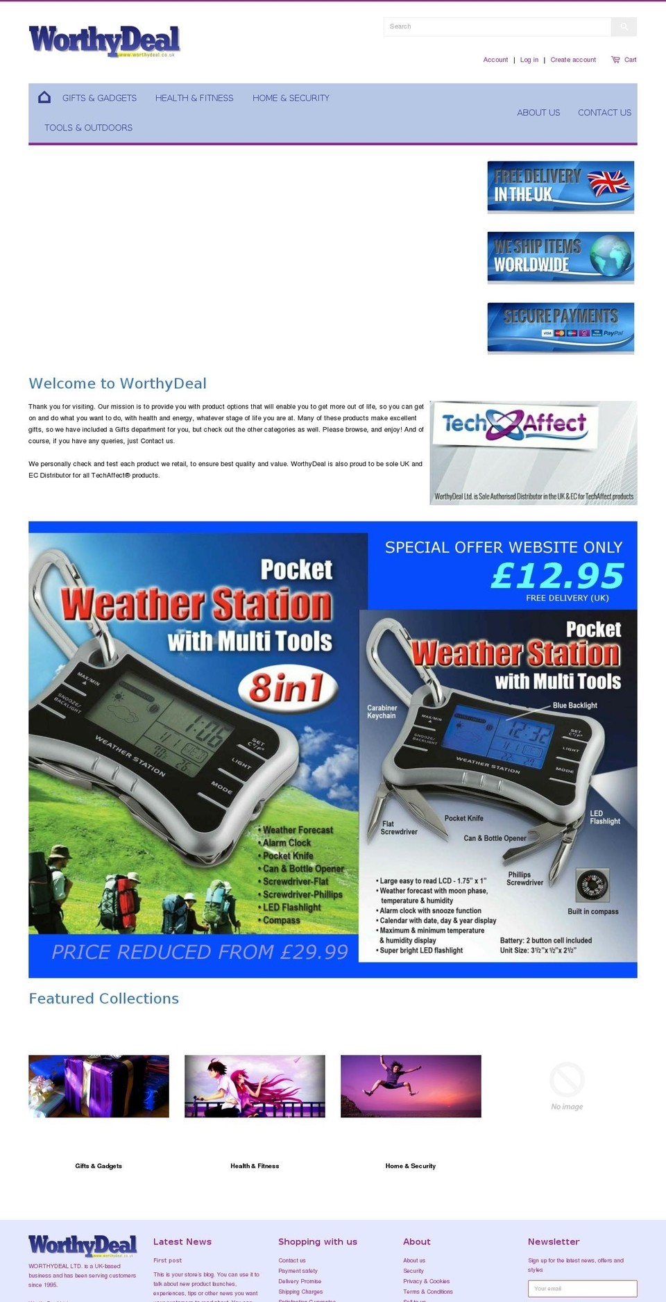 worthydeal.com shopify website screenshot