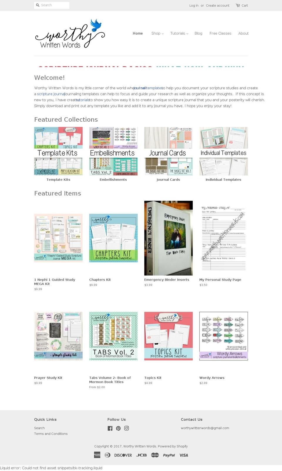 worthywrittenwords.com shopify website screenshot