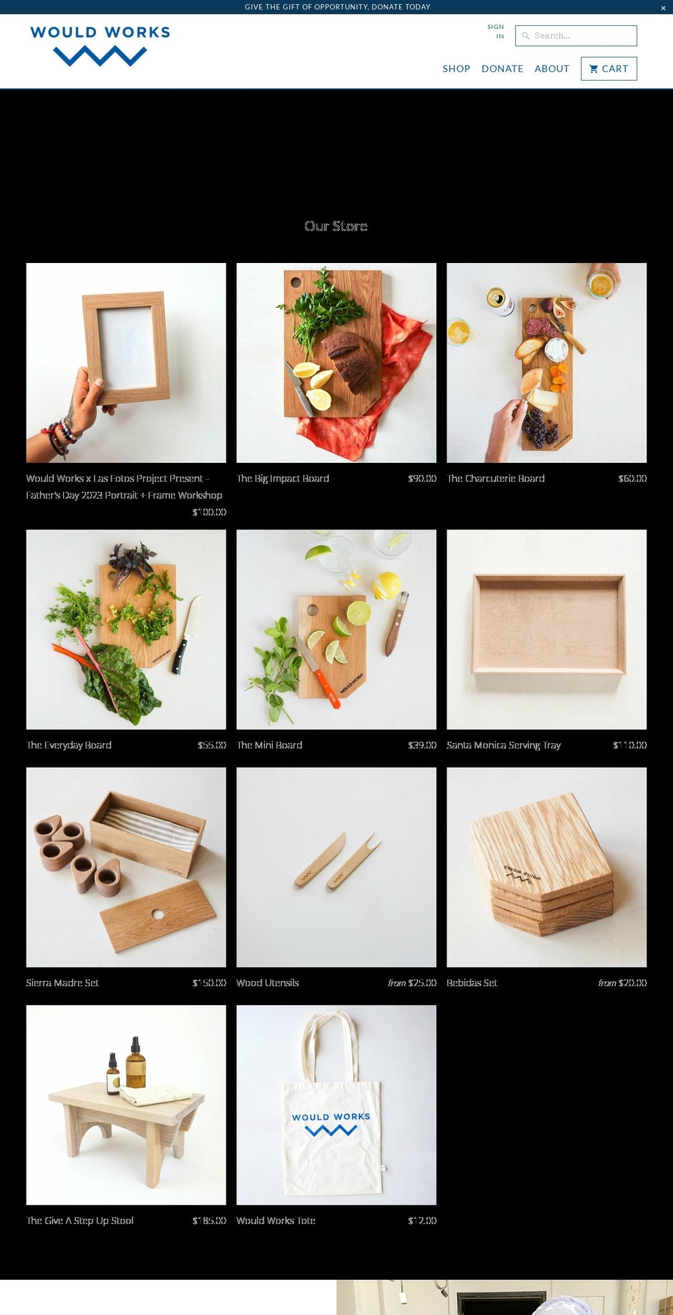 wouldworks.com shopify website screenshot