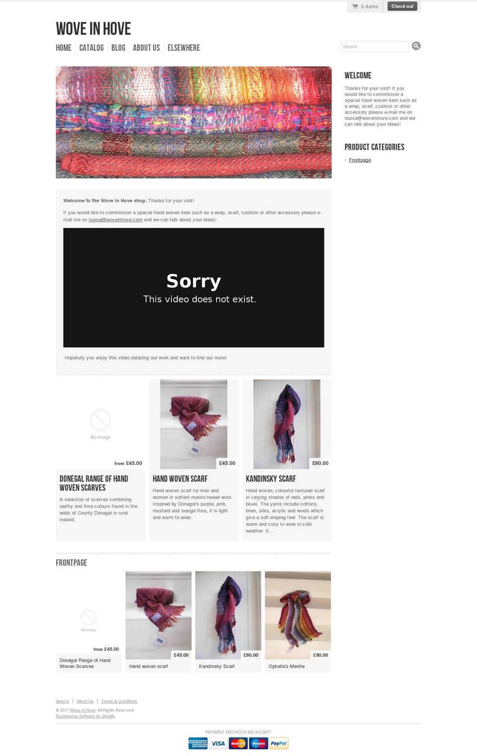 woveinhove.com shopify website screenshot