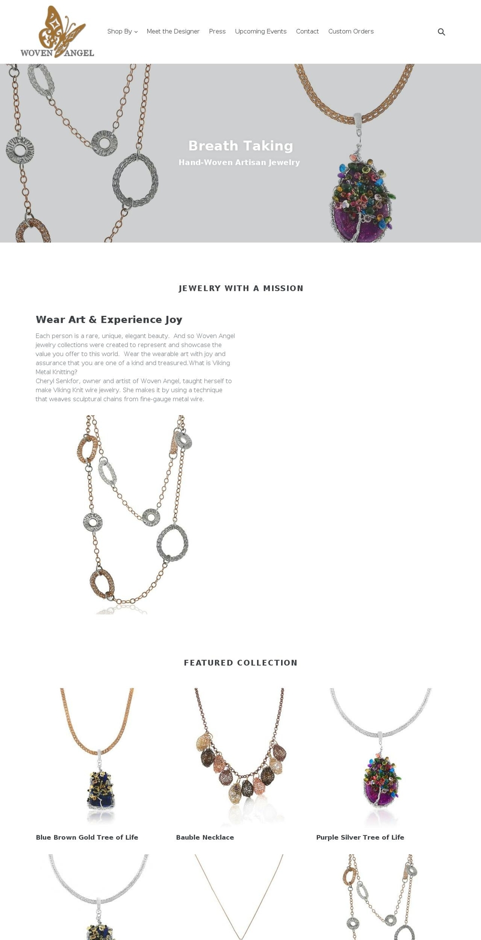 wovenangel.com shopify website screenshot