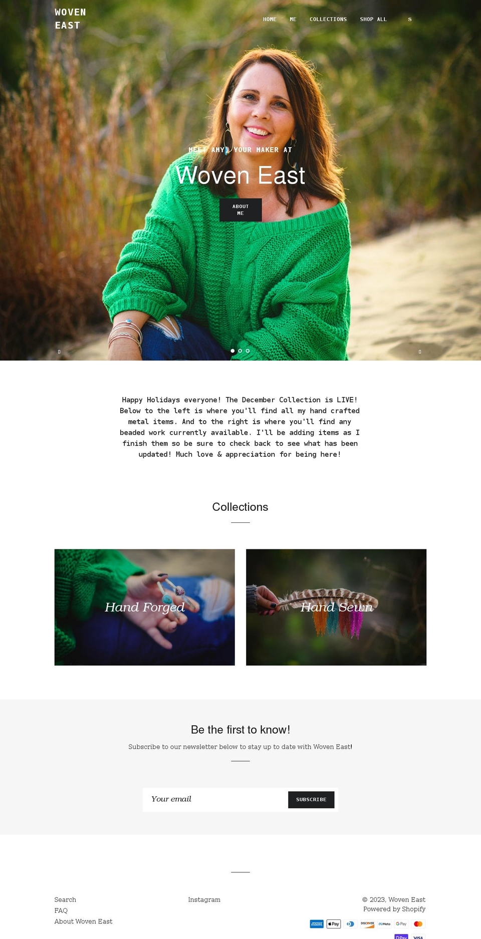 woveneast.com shopify website screenshot